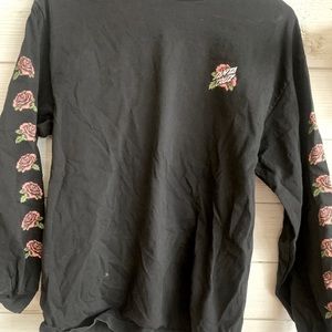 Santa cruz long sleeve shirt with roses on sleeve